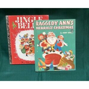 Wonder Book RAGGEDY ANN'S MERRIEST CHRISTMAS by Johnny Gruelle (1952, Hardcover)